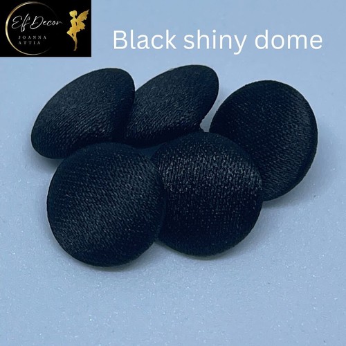 Black satin fabric covered