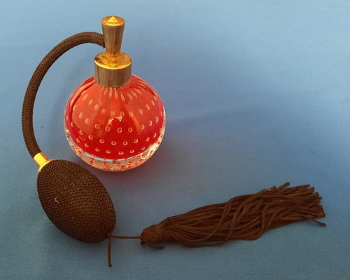 Vintage red glass perfume - vintage,