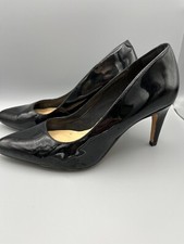 Clarks Soft Cushion Black Leather Court Shoes Size 5.5 Heels in VGC