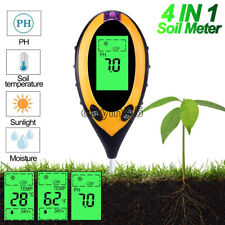 4 In 1 LCD Soil Moisture Humidity Temperature Sunlight PH Tester Meter NEW