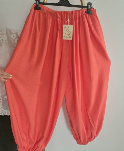 Italian harem trousers - italian, coral