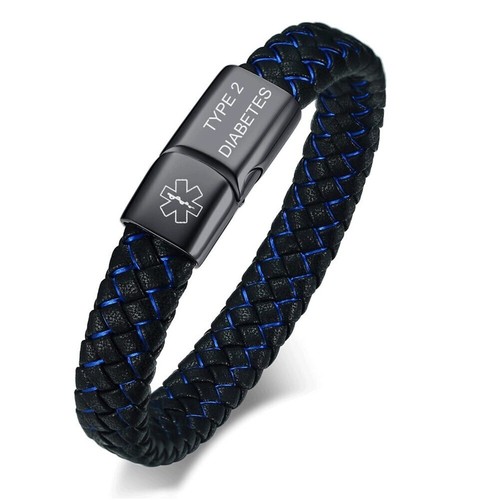 Men braided medical alert - medical,