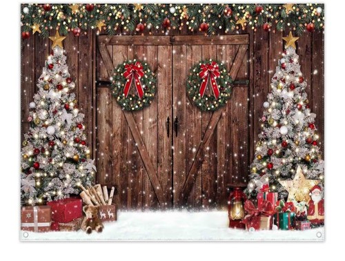 8x6ft winter rustic christmas - rustic,