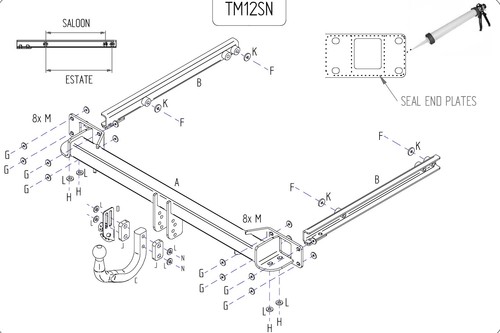 Towtrust swan neck towbar for - towtrust,