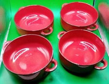 VILLEROY & BOCH GRANADA 4 X 5" SOUP COUPES NEW RED LUXEMBOURG PORCELAIN