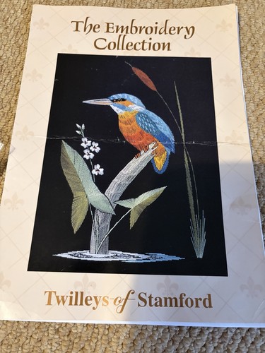 Vintage kingfisher embroidery - kingfisher,