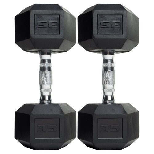 Cap barbell rubber coated - cap, hex