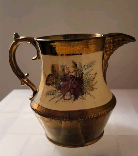 Copper lusterware jug - copper,