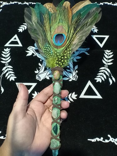 Handmade smudge fan wand - smudge,