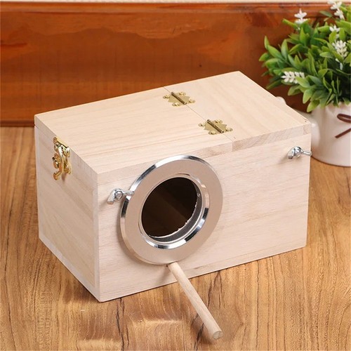 Wooden bird breeding nest box - wooden,