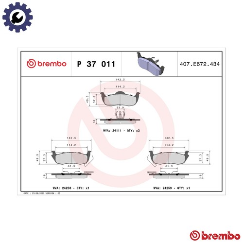 Brake pad set - brake, p