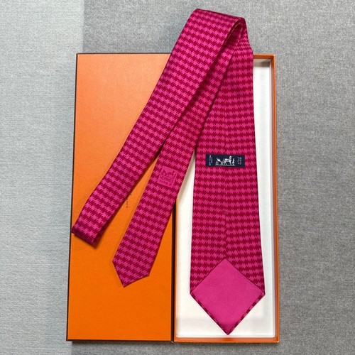 Hermes tie red and - tie, pink