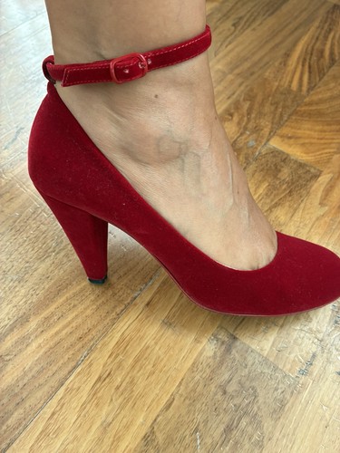 Fornarina red velvet mary jane - velvet,
