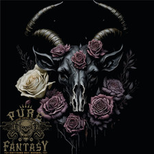 A Goat Skull With Roses Gothic