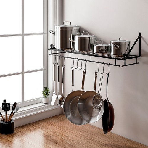Metal pan pot - rack, wall