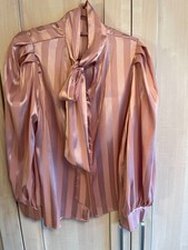Unbranded sliky pussy-bow pink blouse. UK 18