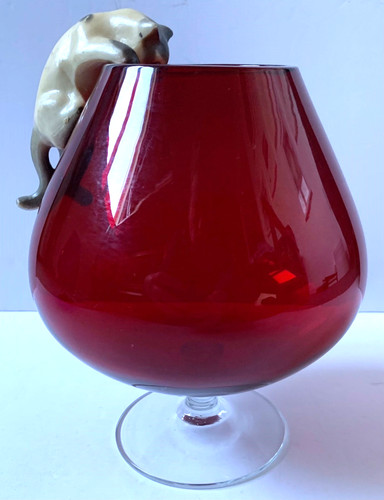 Vintage empoli ruby red glass - ruby,