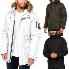 Men Crosshatch Parka Padded