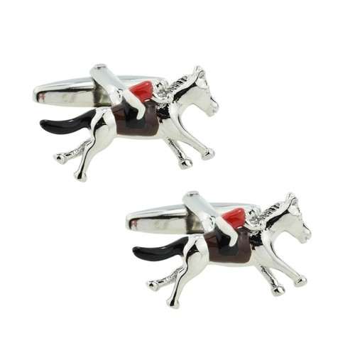 Jockey coloured silks on - in,