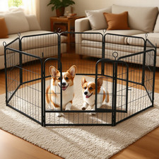 8 Panel Dog Pen Pet Puppy Playpen Metal Exercise Play Fence for Indoor Outdoor