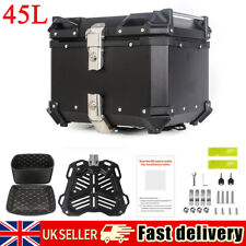 45L Motorcycle Rear Top Luggage Case Black Aluminium Alloy Tail Carrier Tool Box
