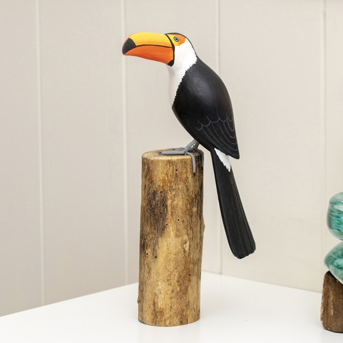 Hand carved toucan - carved, root
