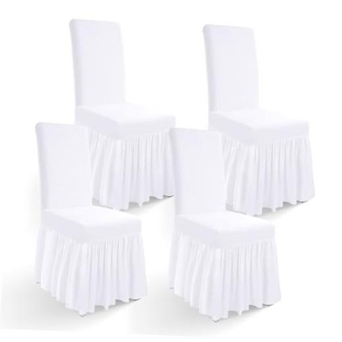 Long skirt dining chair covers - dining,
