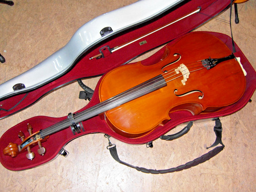 Old cello polished - old,