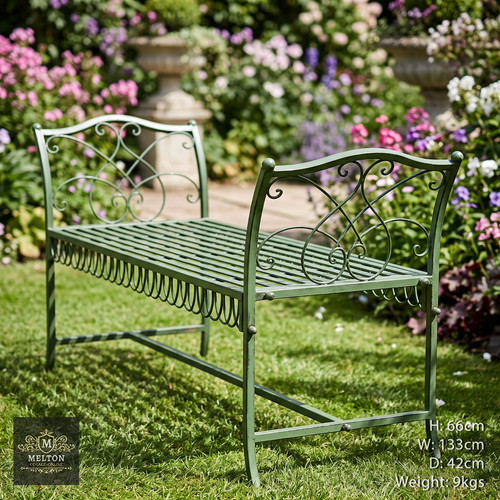 Garden bench green antique - garden,