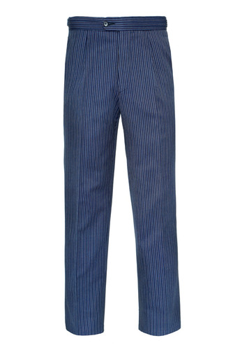 Navy blue pinstripe trousers - navy,