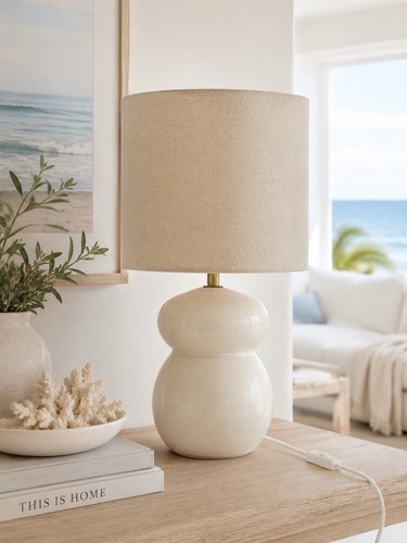 Glazed ceramic table lamp - ceramic,