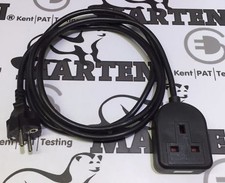 Marten® Schuko European Plug to UK 1 Gang 13a Socket Extension Lead for Holiday