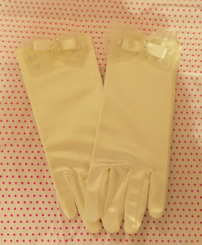 Ivory satin organza bow - organza,