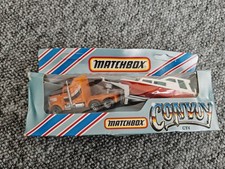 KENWORTH BOAT TRANSPORTER TRUCK - MATCHBOX CONVOY  - CY4  DAMAGED BOXED..... 