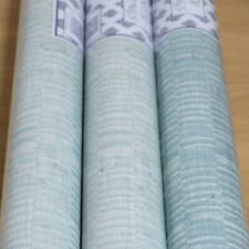 3 Rolls Beige Green Stripe