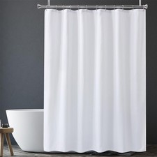 White Shower Liner Cloth Waterproof, White Shower Curtain Liner Fabric with W...