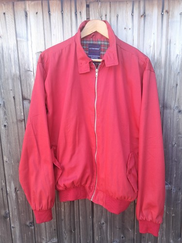 Red harrington style jacket - harrington,