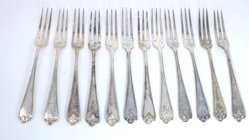 Twelve dessert forks - forks, epns