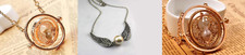 TIME TURNER & MAGICAL WIZARD WINGED NECKLACE Accessory Harry Pottter Inspired