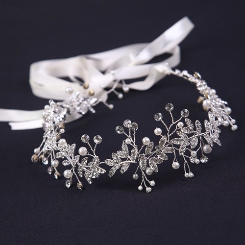 Pearl crystal bridal hairbands - crystal,