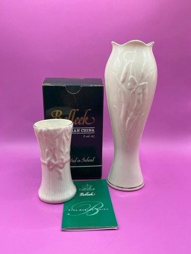 Two belleek ireland vases - two,