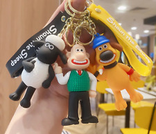 Wallace & Gromit Shaun The Sheep 3D Rubber Keychain Keyring for Car,House Keys**