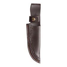 Leather Knife Sheath 8.46" Genuine Leather for Outdoors, Deep Brown