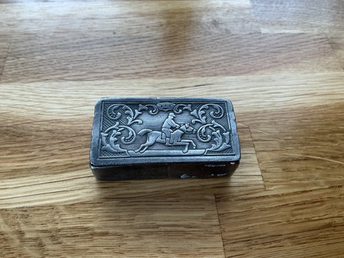 Vintage pewter snuff box - pewter,