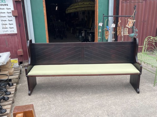 Dark mahogany wood upholstered - mahogany,
