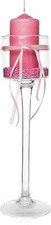 Tall Slim Stem Clear Glass Candle Holder Bowl Ornament H48cm, Ideal for Home