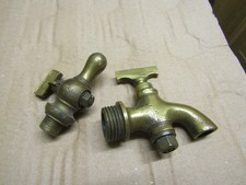 2 vintage small brass taps