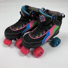SFR Rio Roller Quad Roller Skates Retro Style Black Skates - Size UK 1