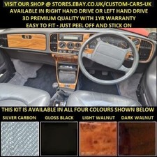 Saab 900 MK1  1978-1994 - Walnut Wood - Silver Carbon - Gloss Black - Dash Kit