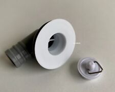 White Sink Waste Outlet 3/4" Angled Plug Hole Caravan Motorhome Camper 82016
